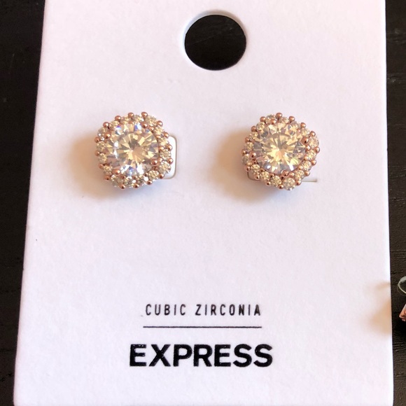 Halo Square Post Back Stud Earrings - Picture 3 of 8